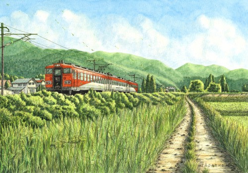 插畫師松本忠的日本郊區電車風光場景插畫推薦