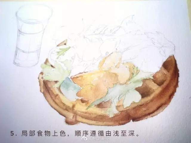 淡彩華夫餅插畫教程
