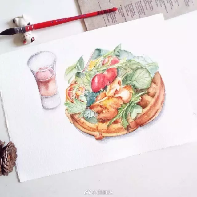 淡彩華夫餅插畫教程