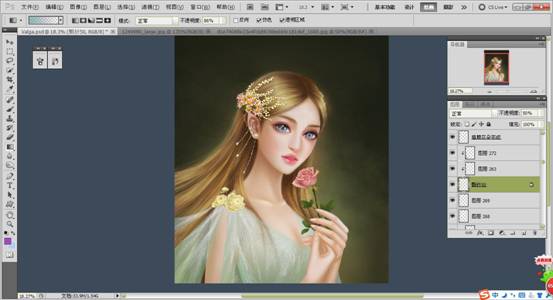 唯美風格作品《畫中仙》插畫繪制教程