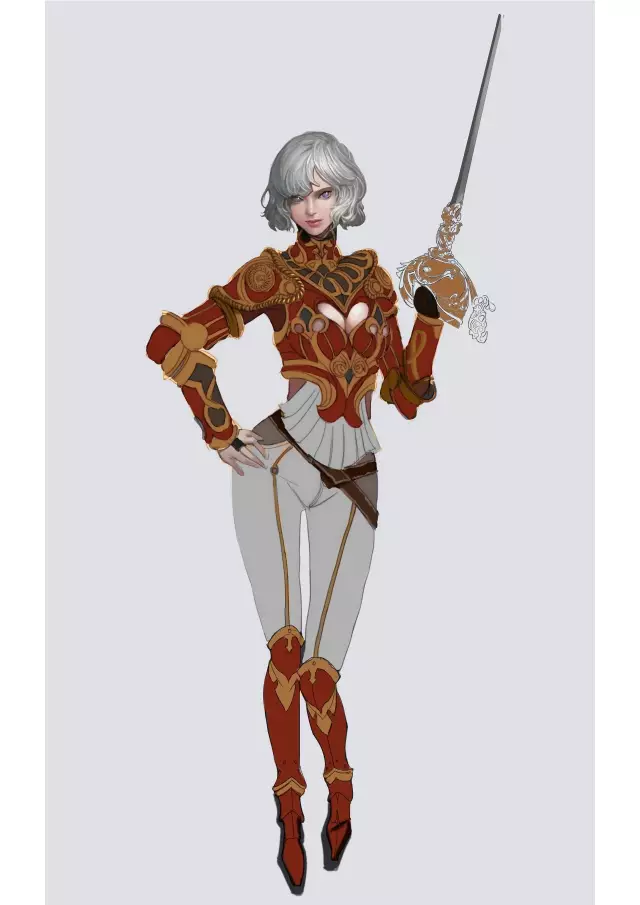 原畫教程之女劍客人物設定