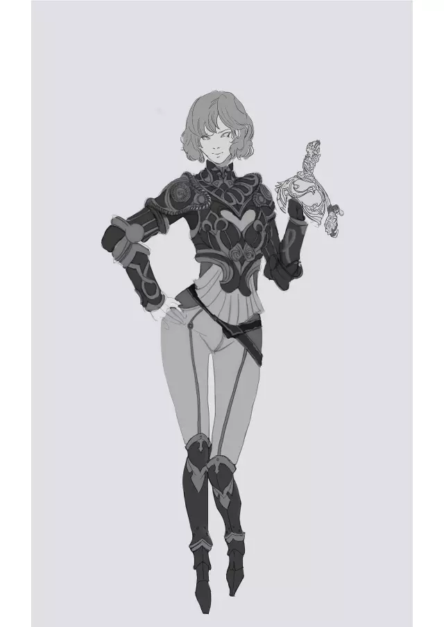 原畫教程之女劍客人物設定