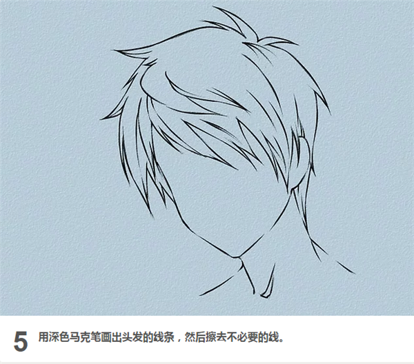 漫畫男生頭發簡單畫法