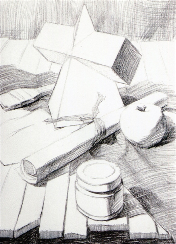 石膏幾何體素描步驟圖