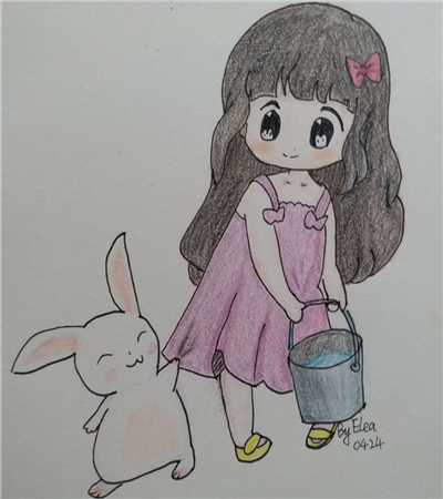 簡單的漫畫少女
