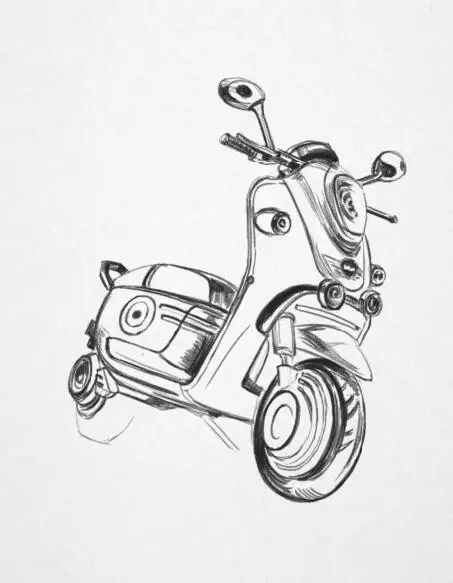 零基礎可愛的踏板車繪畫教程