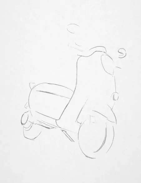 零基礎可愛的踏板車繪畫教程