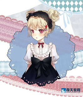 奇天CG學院,動漫原畫,可愛的小少女