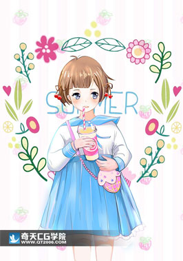 奇天CG學院,動漫原畫,花族少女