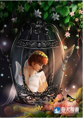 奇天CG學院,奇幻插畫,囚禁天使