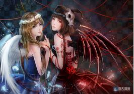 奇天CG學院,奇幻插畫,天使與惡魔