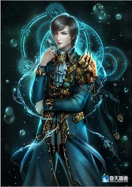 奇天CG學院,奇幻插畫,水系法師