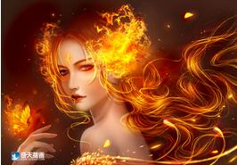 奇天CG學院,奇幻插畫,火神