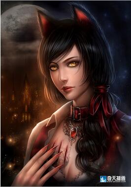 奇天CG學院,奇幻插畫,狼女