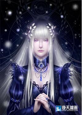 奇天CG學院,奇幻插畫,暗夜雪精靈