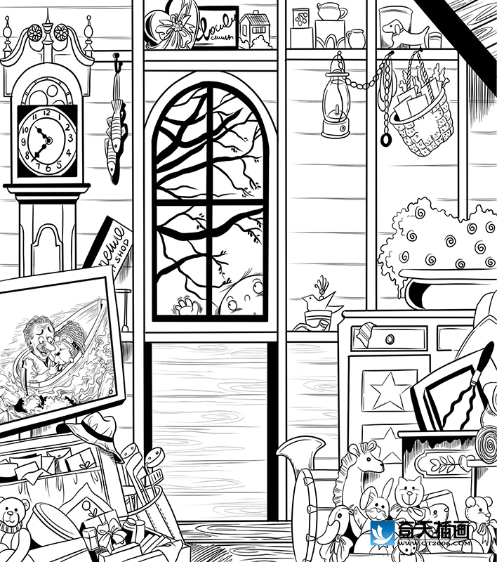 奇天CG學院,手繪插畫,愛的小屋