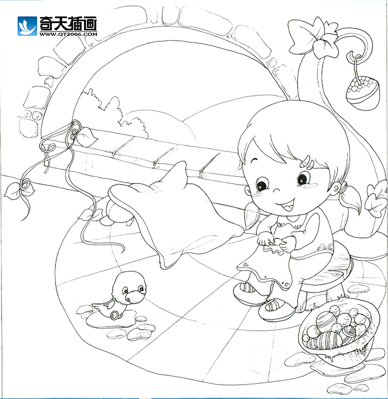 奇天CG學院,手繪插畫,做家務