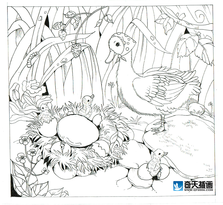 奇天CG學院,手繪插畫,丑小鴨385