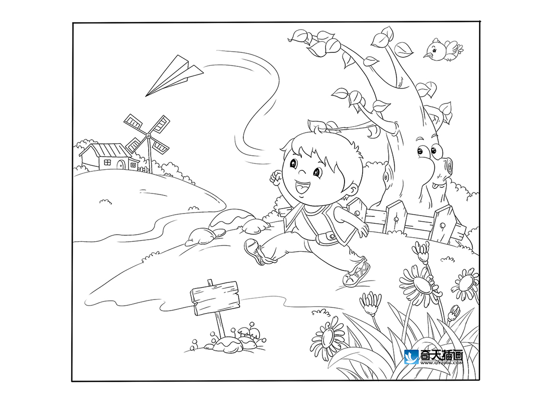 奇天CG學院,手繪插畫,紙飛機