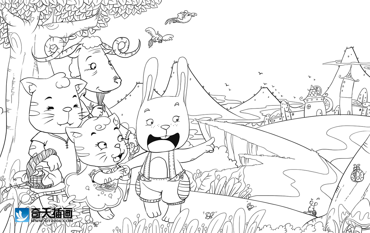 奇天CG學院,手繪插畫,拯救河馬媽媽