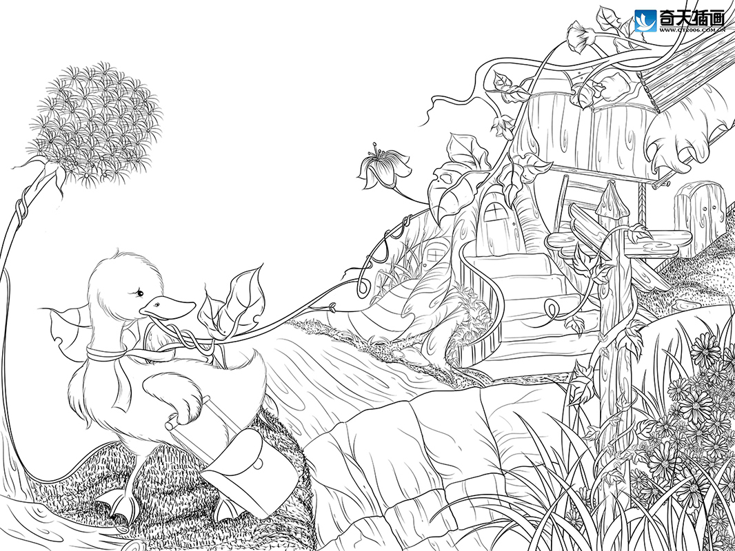 奇天CG學院,手繪插畫,丑小鴨2