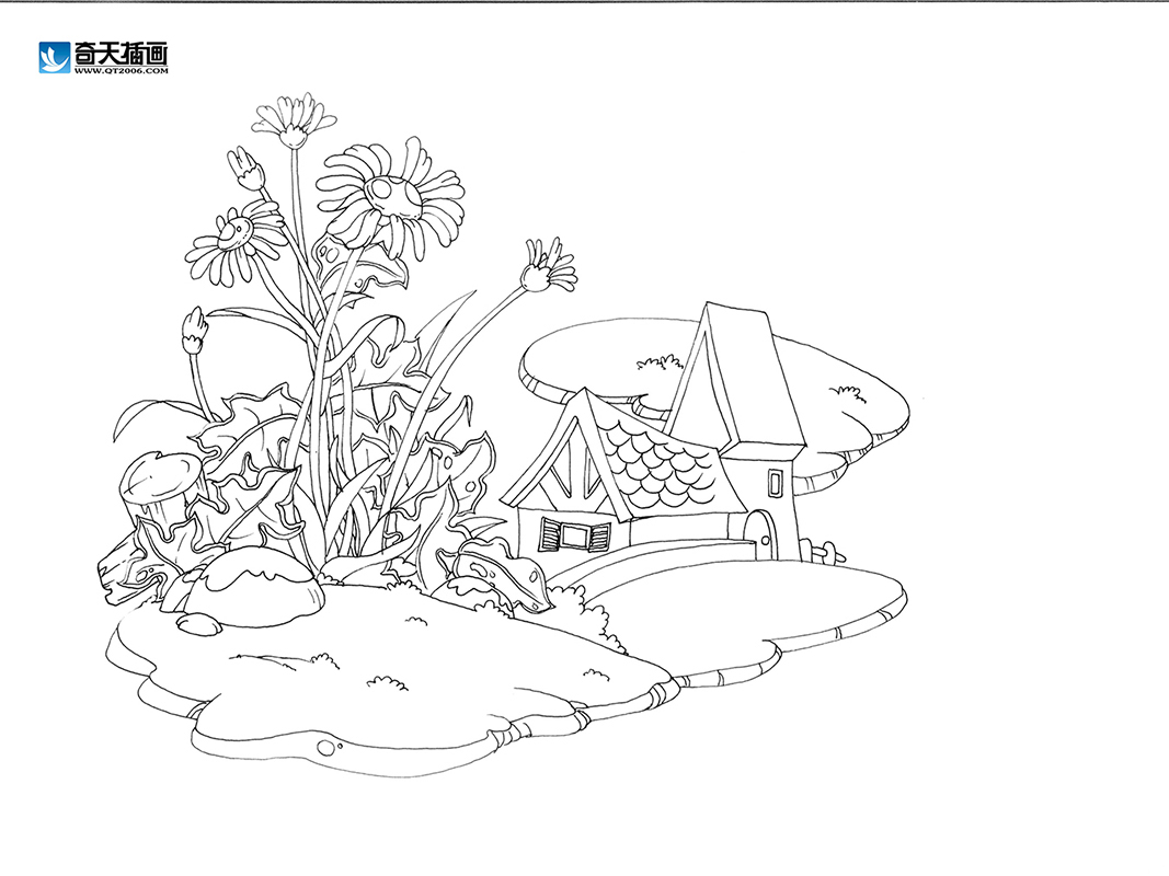 奇天CG學院,手繪插畫,兒童插畫小場景