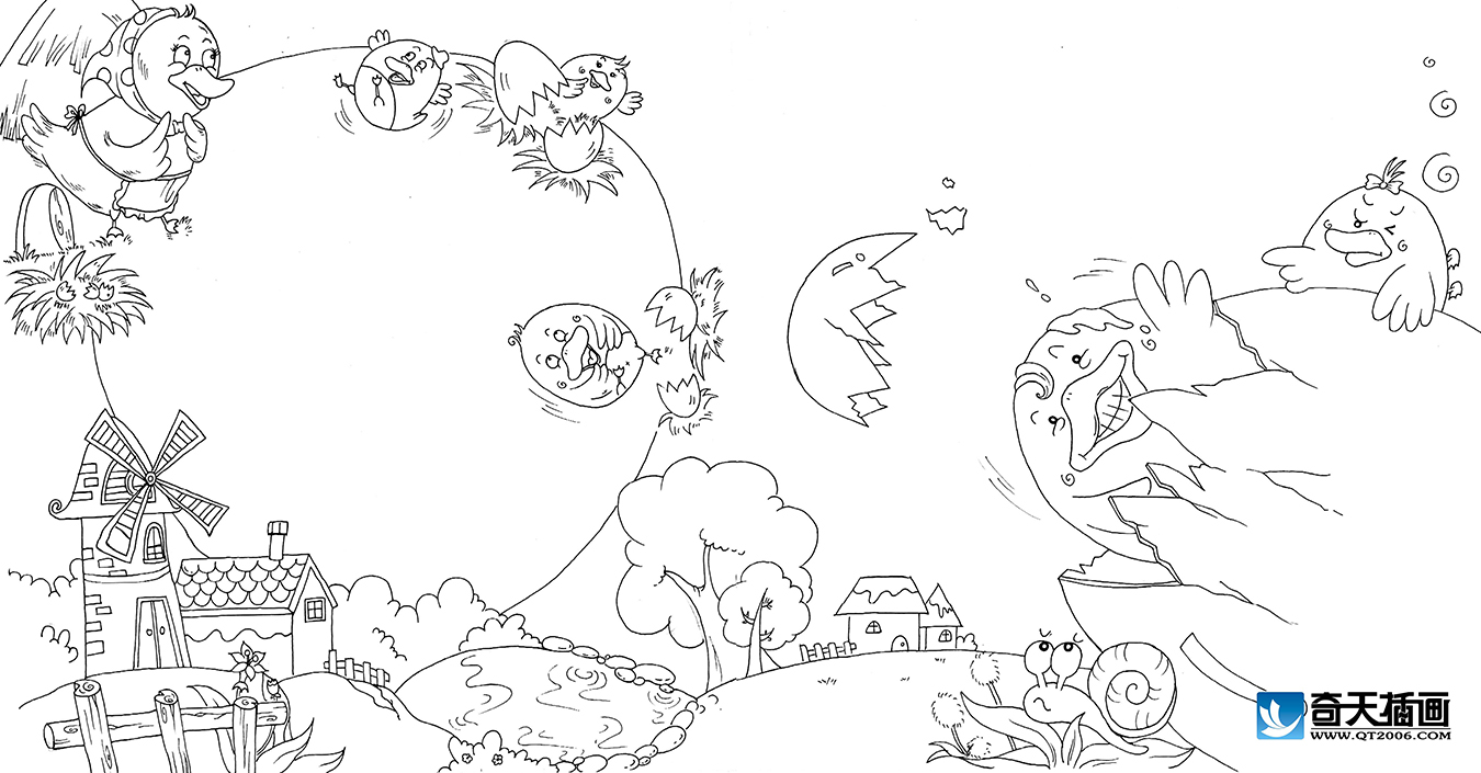 奇天CG學院,手繪插畫,丑小鴨1222
