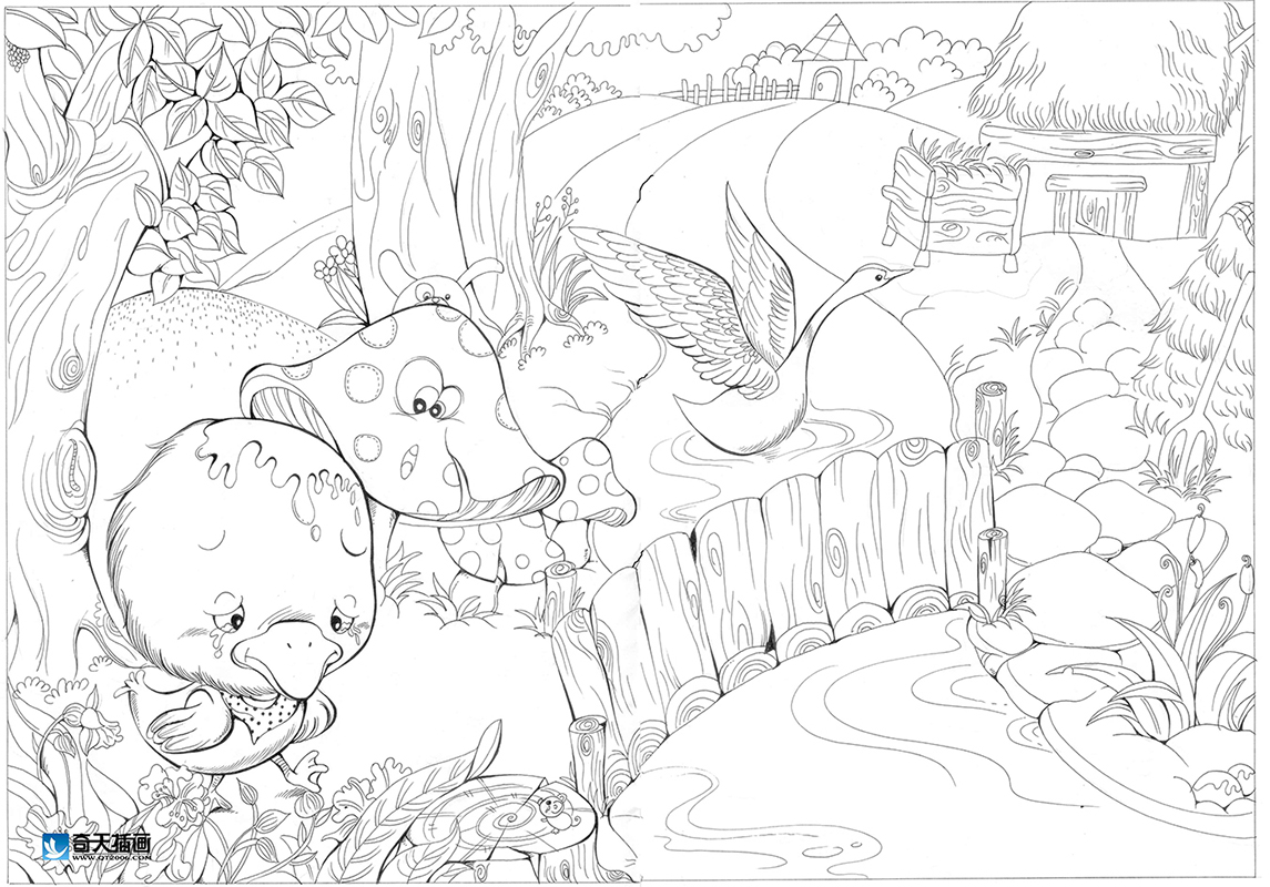 奇天CG學院,手繪插畫,丑小鴨141