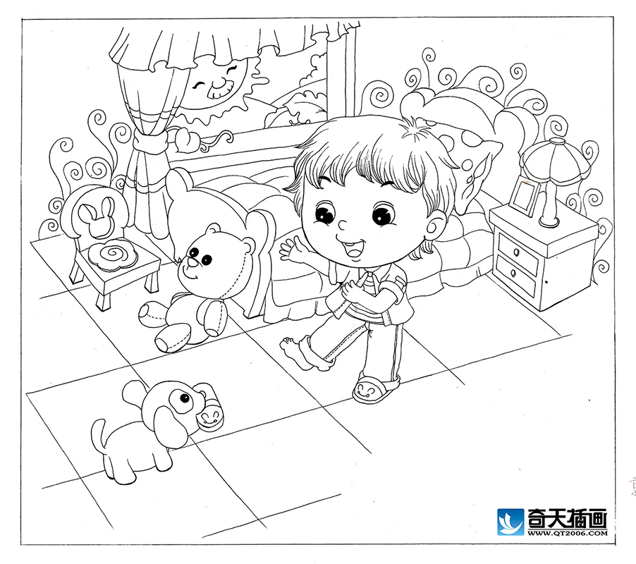 奇天CG學院,手繪插畫,穿衣
