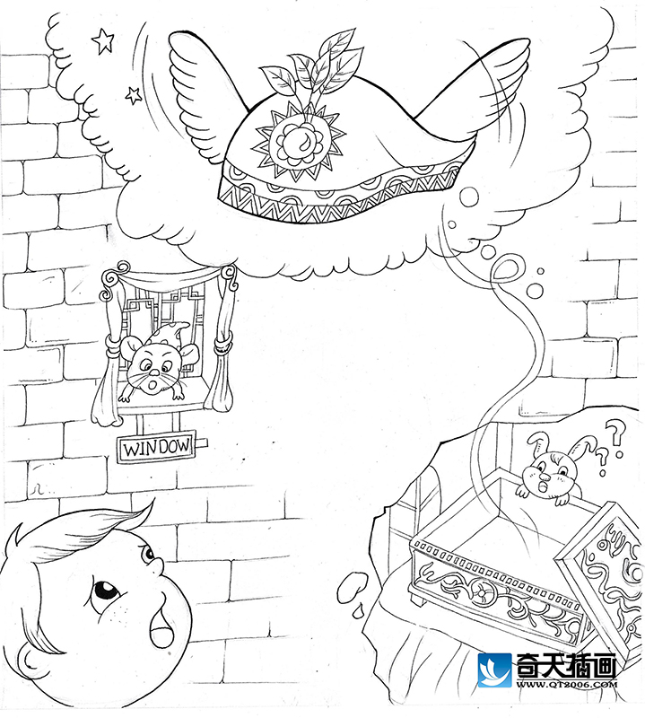 奇天CG學院,手繪插畫,飛帽子