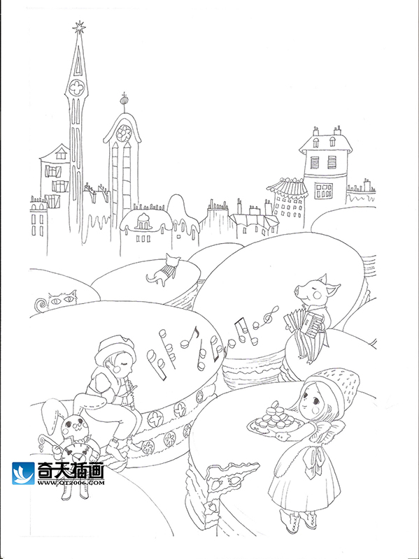 奇天CG學院,手繪插畫,音樂園