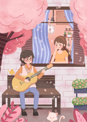 奇天CG學院,視覺插畫,扁平春天 (1)