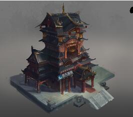奇天CG學院,游戲場景,中國風建筑