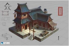 奇天CG學院,游戲場景,中國風建筑設計