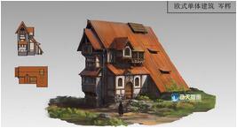 奇天CG學院,游戲場景,歐式單體